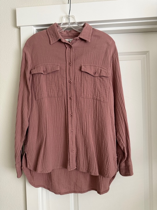 Madewell Tops - Madewell Mauve-Pink Relaxed Button-Down Shirt